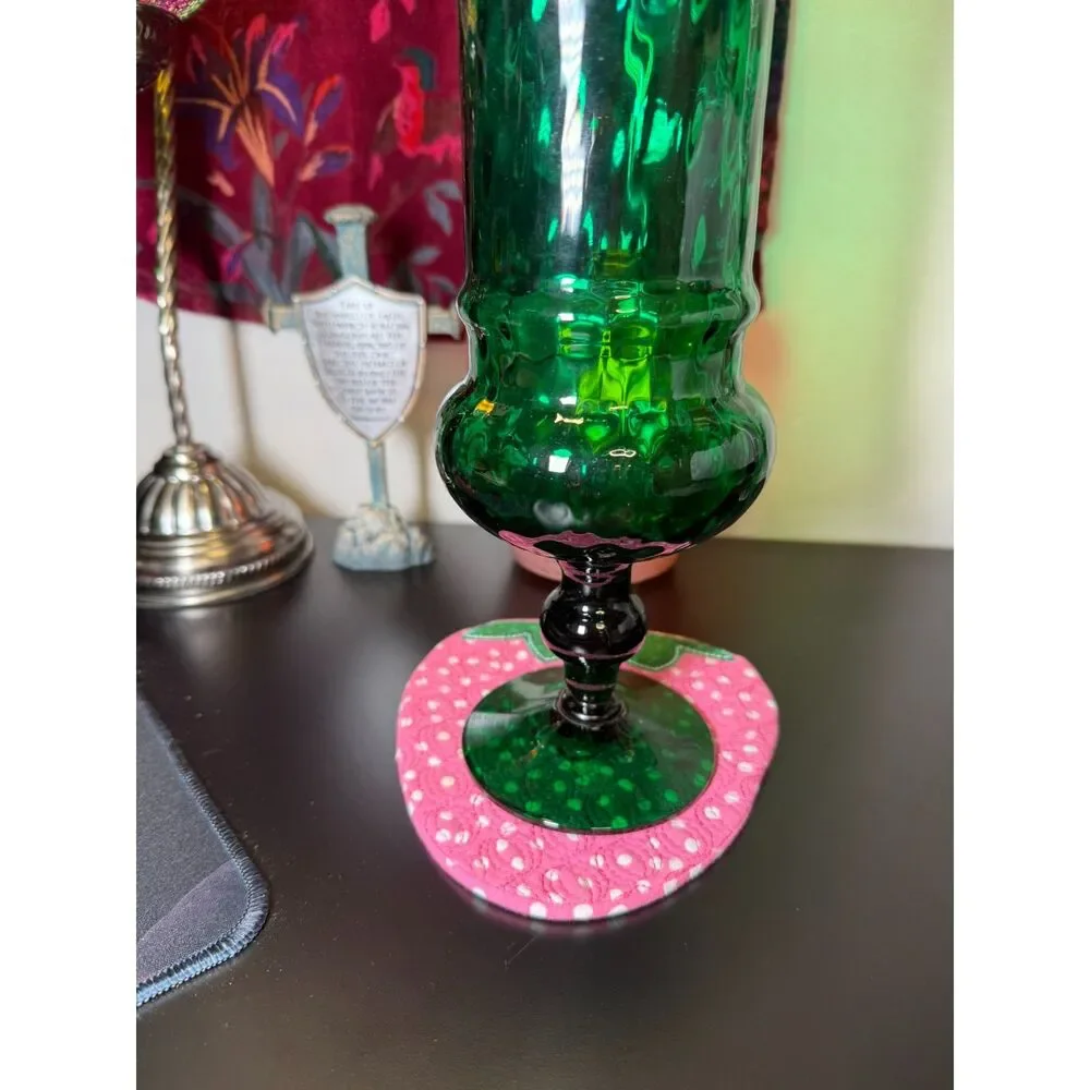 Fabulous Piece of Green Italian Empoli, Lidded Apothecary Jar